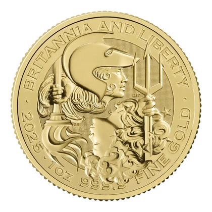 2025 Britannia & Liberty 1oz Gold Coin — reverse