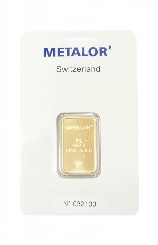 Metalor 10 Grams Gold Bar — front