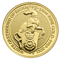 1/4oz Gold Queen Beast White Greyhound of Richmond (2021) — reverse