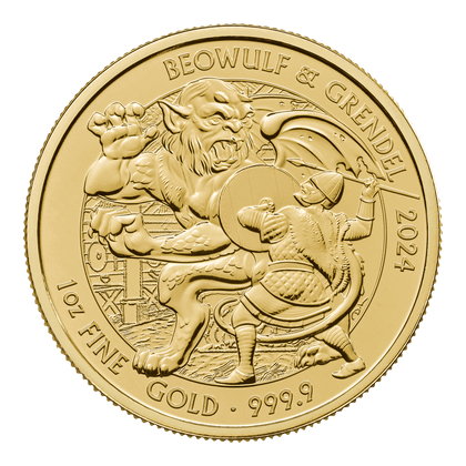 Beowulf Myths and Legends 1oz Gold Coin 2024 — reverse