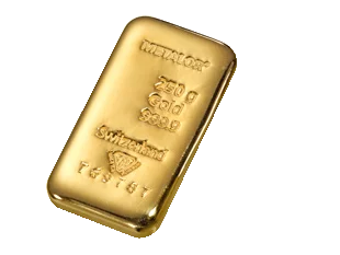 Metalor 250 Grams Gold Bar — cast bar