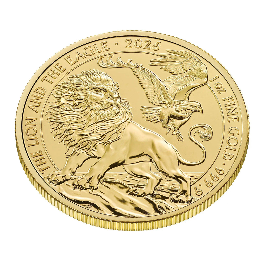 2026 The Lion and the Eagle 1oz Gold Coin — reverse and edge