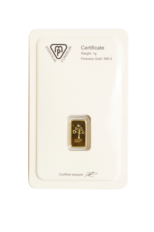 1 Gram Gold Bar — back